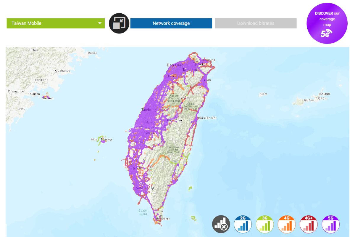 taiwan mobile coverage in taiwan